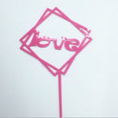 Happy Birthday Love Flag Cake Topper Acrylic Letter Gold Silver Cake Top Flag Decoration for Birthday Party Wedding Supplies