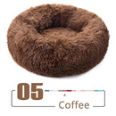 Round Plush Cat Bed House Cat Mat Winter Warm Sleeping Cats Nest Soft Long Plush Dog Basket Pet Cushion for Cats Accessories