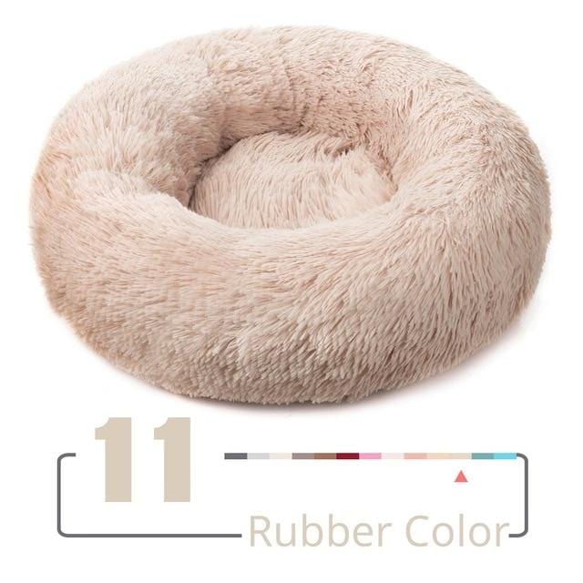 Round Plush Cat Bed House Cat Mat Winter Warm Sleeping Cats Nest Soft Long Plush Dog Basket Pet Cushion for Cats Accessories