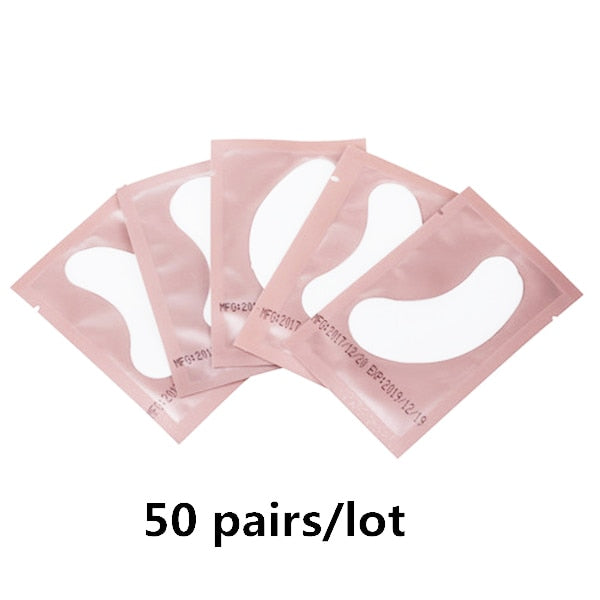 50/100 Eyelash Patches for Building Eyelash Pads Eye Gel Patches Under Eyelash Pad for Eyelash Extension Lint Free Paper-Patch