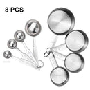 UPORS 8/10Pcs Stainless Steel Measuring Cups and Spoons Set Deluxe Premium Stackable Tablespoons Home Tools Kitchen Accessories