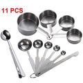 UPORS 8/10Pcs Stainless Steel Measuring Cups and Spoons Set Deluxe Premium Stackable Tablespoons Home Tools Kitchen Accessories