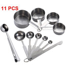 UPORS 8/10Pcs Stainless Steel Measuring Cups and Spoons Set Deluxe Premium Stackable Tablespoons Home Tools Kitchen Accessories