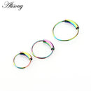 Alisouy 1pc 22g 6/8/10mm Steel Hinged Clicker circle ring Piercing Nose Ring Hoop Lip Ear Ring Body Jewelry Piercing Clip Gift