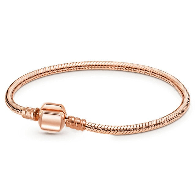 Boosbiy Silver Plated Cute Owl Snake Chain Charm Bracelet For Women Fashion Brand Bracelets DIY Jewelry Gift Making