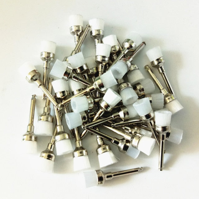 50Pcs Dental Lab Nylon Latch Small Flat Polishing Polisher Prophylaxis Brushes Disposable Dental Care Brush Head