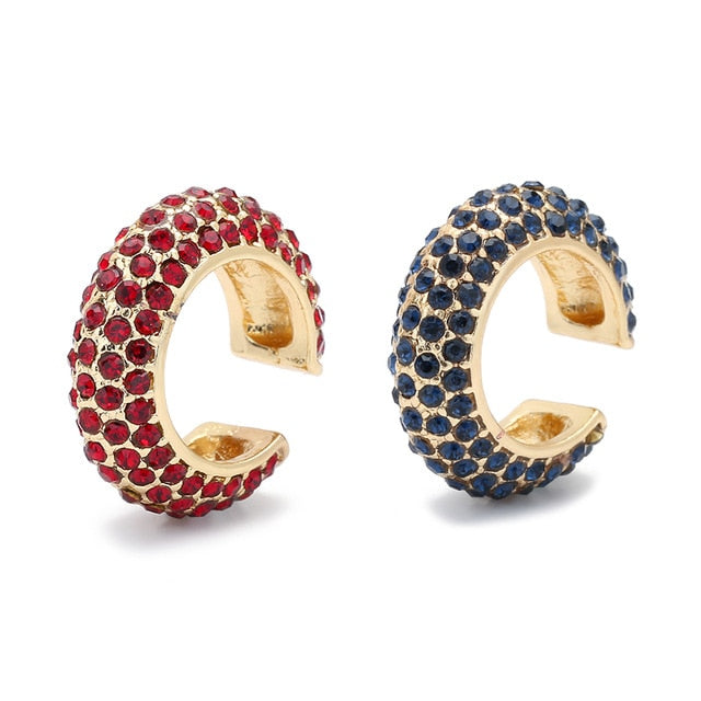 2020 New Fashion Pearl Ear Cuff Bohemia Stackable C Shaped CZ Rhinestone Small Earcuffs Clip Earrings for Women Wedding Jewelry