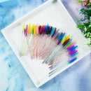 QSTY eyelash brush makeup brushes 50pcs individual disposable mascara applicator comb wand lash makeup brushes tools 6colors
