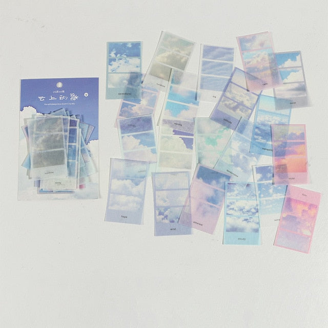 Journamm 40pcs/pack Letter of Time Poetry Washi Paper Stickers Diy Diary Deco Planner Journal Decorative Stationery Stickers