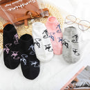 5 Pairs/lot Women Leopard Spring Sesame Street Cute Ankle Socks Cute Funny Lips Print Boat Short Sox Invisible Lady Girl Summer