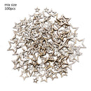 Wooden Mini Cute Love Heart/Star/Round Shape Wedding Table Scatter Decor Unfinished Wooden Crafts Wedding Ornaments