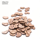 Wooden Mini Cute Love Heart/Star/Round Shape Wedding Table Scatter Decor Unfinished Wooden Crafts Wedding Ornaments
