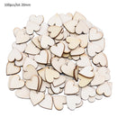 Wooden Mini Cute Love Heart/Star/Round Shape Wedding Table Scatter Decor Unfinished Wooden Crafts Wedding Ornaments