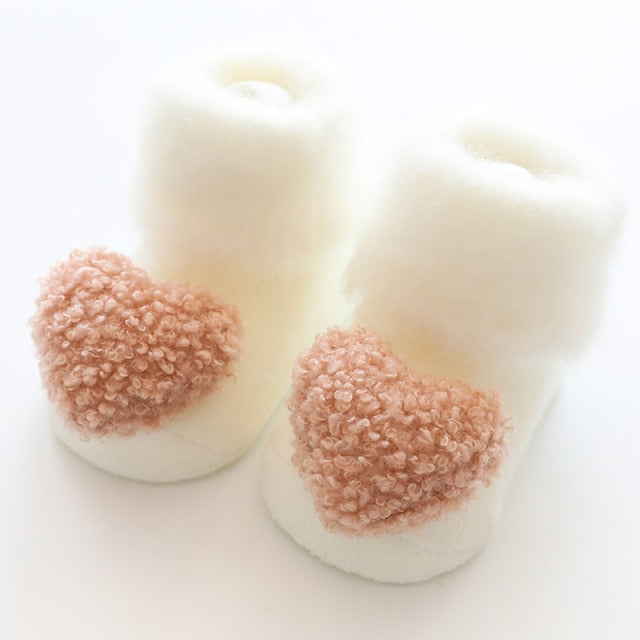 Cute Baby Socks Stereo Doll Socks Autumn Winter Mid Stocks Velvet Thickening Brush Furry Newborn Floor Socks 0-18 months