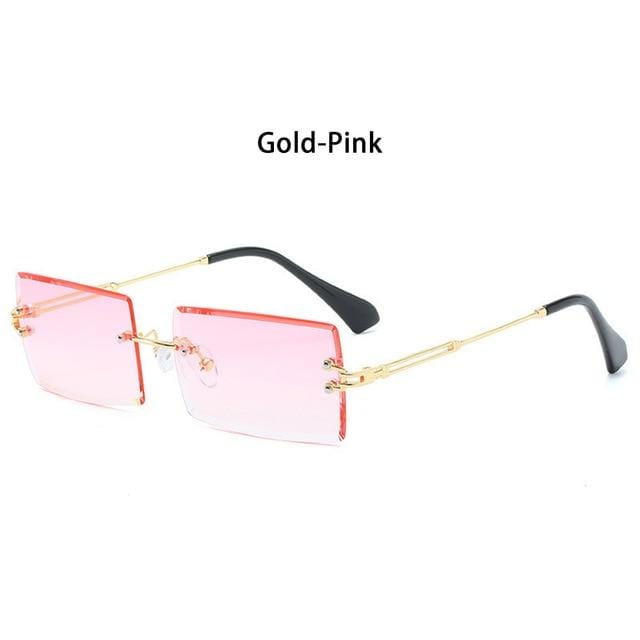 2020 Trendy Men Women Summer Rimless Sunglasses Fashion Small Rectangle Sun Glasses Traveling Style UV400 Shades Eyewear