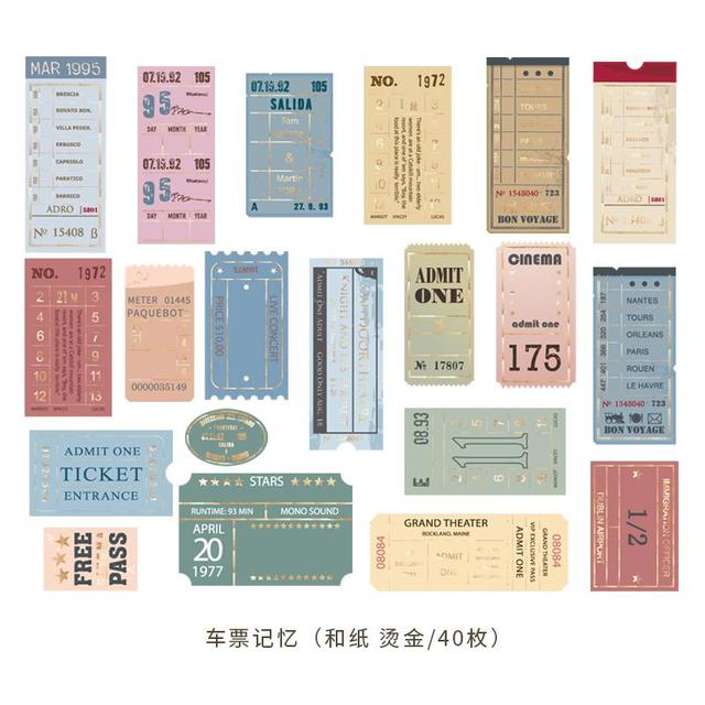 40pcs/pack Museum Series Decorative Stickers Scrapbooking Stick Label Diary Album Stationery Retro Stamp Plant Sticker
