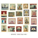 40pcs/pack Museum Series Decorative Stickers Scrapbooking Stick Label Diary Album Stationery Retro Stamp Plant Sticker