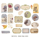 40pcs/pack Museum Series Decorative Stickers Scrapbooking Stick Label Diary Album Stationery Retro Stamp Plant Sticker