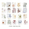 40pcs/pack Museum Series Decorative Stickers Scrapbooking Stick Label Diary Album Stationery Retro Stamp Plant Sticker