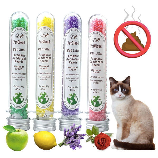 4 Aromatic Cat Litter Deodorant Beads Odor Activated Carbon Absorbs Pet Removaling Excrement Stink Deodorizing Cleaning Supplies