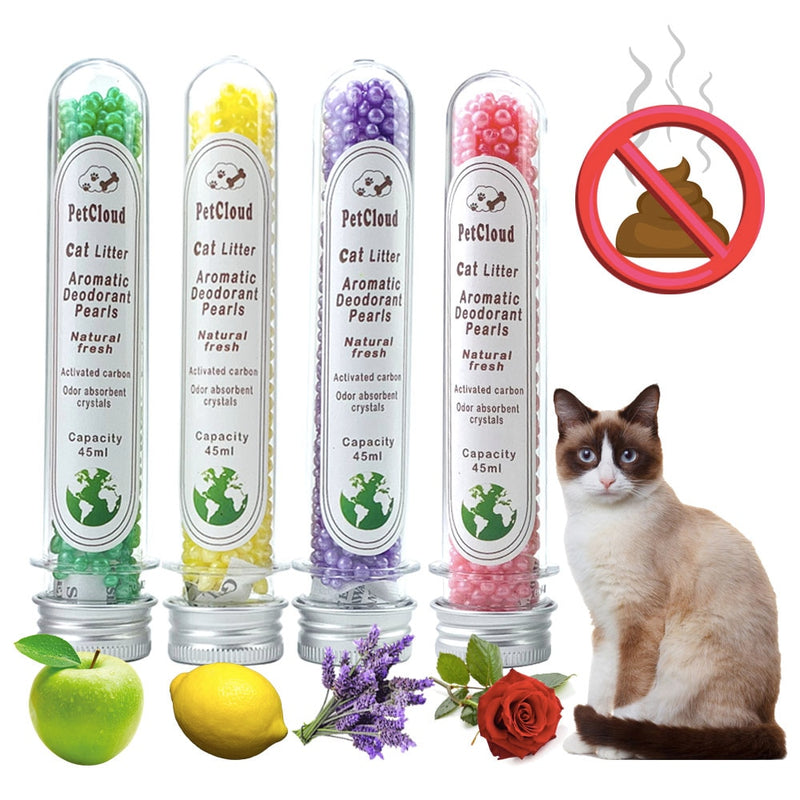4 Aromatic Cat Litter Deodorant Beads Odor Activated Carbon Absorbs Pet Removaling Excrement Stink Deodorizing Cleaning Supplies