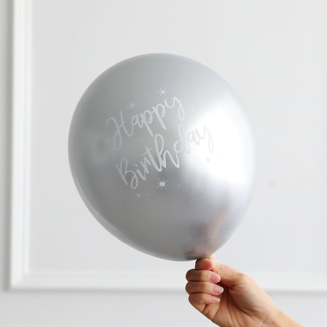 10pcs 12inch Chrome metallic latex balloons happy birthday printed pattern ballon helium metal globos birthday party decorations