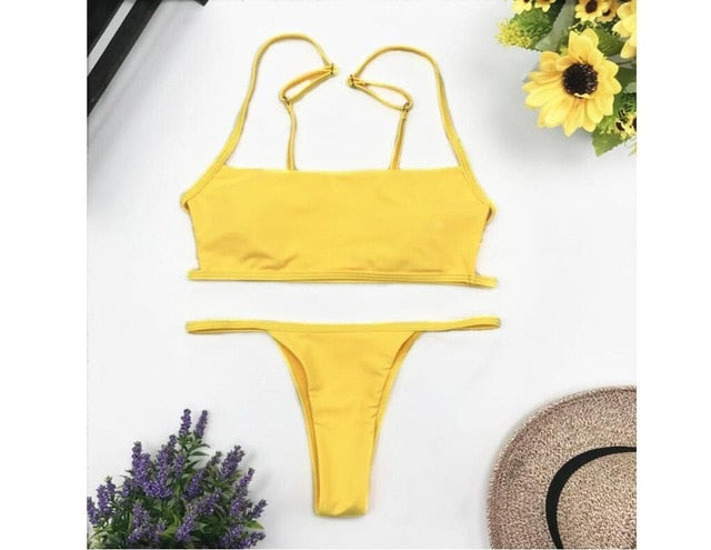 Hirigin Sext Thong Bikini Set Women Swimwear 2019 New Push Up Padded Brazilian Beachwear Biquini Swimsuit Women Bathing Suit