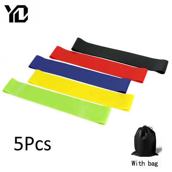 5Pcs/lot Fitness Yoga Resistance Rubber Bands Fitness Gym Workout Training Equipment 0.35-1.1mm Pilates Elastic Bands For Sprot