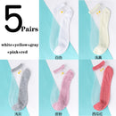 5Pairs/Lot Women Socks for summer Ultra-thin Transparent Cass Glass fiber Silk Socks Fashion daisy Flower Japan Ankle Socks