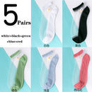 5Pairs/Lot Women Socks for summer Ultra-thin Transparent Cass Glass fiber Silk Socks Fashion daisy Flower Japan Ankle Socks