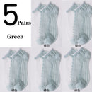 5Pairs/Lot Women Socks for summer Ultra-thin Transparent Cass Glass fiber Silk Socks Fashion daisy Flower Japan Ankle Socks