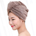 Women Hair Quick Drying Microfiber Bath Spa Towel Turban Knot Twist Loop Wrap Hat Cap For Bath Bathroom Accessories