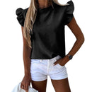 Women Lips Printed T Shirt Ladies Casual Stand Neck Tee Tops Short Sleeve Streetwear Summer Floral Plus Size Pullover T-shirts