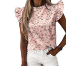 Women Lips Printed T Shirt Ladies Casual Stand Neck Tee Tops Short Sleeve Streetwear Summer Floral Plus Size Pullover T-shirts