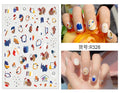 HZ Korea 2019 Summer Sweet Cute Colorful Flower Nail Sticker Waterproof Design Nail Decals For Women Girls Party Accessories
