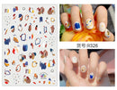 HZ Korea 2019 Summer Sweet Cute Colorful Flower Nail Sticker Waterproof Design Nail Decals For Women Girls Party Accessories