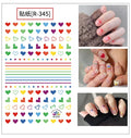 HZ Korea 2019 Summer Sweet Cute Colorful Flower Nail Sticker Waterproof Design Nail Decals For Women Girls Party Accessories