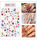 HZ Korea 2019 Summer Sweet Cute Colorful Flower Nail Sticker Waterproof Design Nail Decals For Women Girls Party Accessories