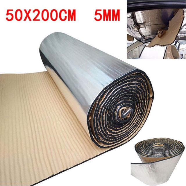 50x200cm 5/10/15mm Car Sound Deadener Mat Noise Bonnet Insulation Deadening for Hood Engine Sticker
