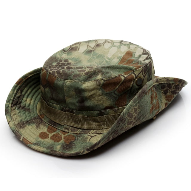 Camouflage Tactical Cap Military Boonie Hat US Army Caps Camo Men Outdoor Sports Sun Bucket Cap Fishing Hiking Hunting Hats 59CM
