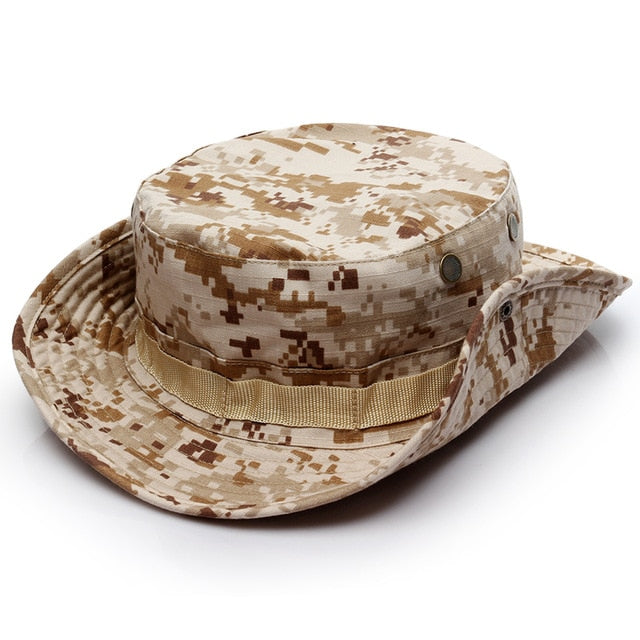 Camouflage Tactical Cap Military Boonie Hat US Army Caps Camo Men Outdoor Sports Sun Bucket Cap Fishing Hiking Hunting Hats 59CM