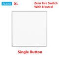 Aqara Smart Wall Switch D1 Zigbee Wireless Remote Control Key Light Switch Neutral Fire Wire Triple button For Mijia smart home