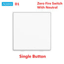 Aqara Smart Wall Switch D1 Zigbee Wireless Remote Control Key Light Switch Neutral Fire Wire Triple button For Mijia smart home