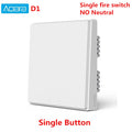 Aqara Smart Wall Switch D1 Zigbee Wireless Remote Control Key Light Switch Neutral Fire Wire Triple button For Mijia smart home