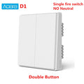 Aqara Smart Wall Switch D1 Zigbee Wireless Remote Control Key Light Switch Neutral Fire Wire Triple button For Mijia smart home