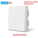 Aqara Smart Wall Switch D1 Zigbee Wireless Remote Control Key Light Switch Neutral Fire Wire Triple button For Mijia smart home