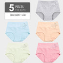 LANGSHA 5Pcs Women Panties Lady Cotton Underwear Girls Breathable Seamless High Waist Briefs Women Cute Sexy Lingerie Intimates