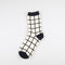 1 Pair Japanese Lattice & Vertical Stripes Harajuku Women/Men Fashion Causal Socks Autumn Winter Classic Black&White Socks