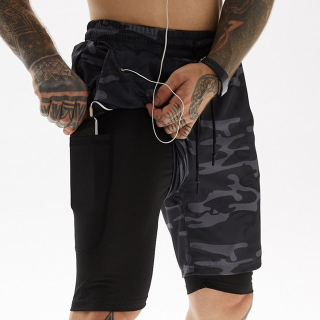 2020 Running Shorts Men Fitness Gym Training Sports Shorts Quick Dry Workout Gym Sport Jogging Double Deck Summer Men Shorts