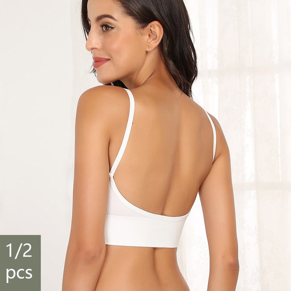 1/2 Pcs Bras For Women Sexy Seamless Bra U Type Backless Bra Push Up Bralette Brassiere Women Bra Soutien Gorge Females
